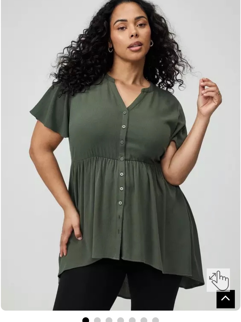 Torrid Lexie Babydoll Tunic green 1x